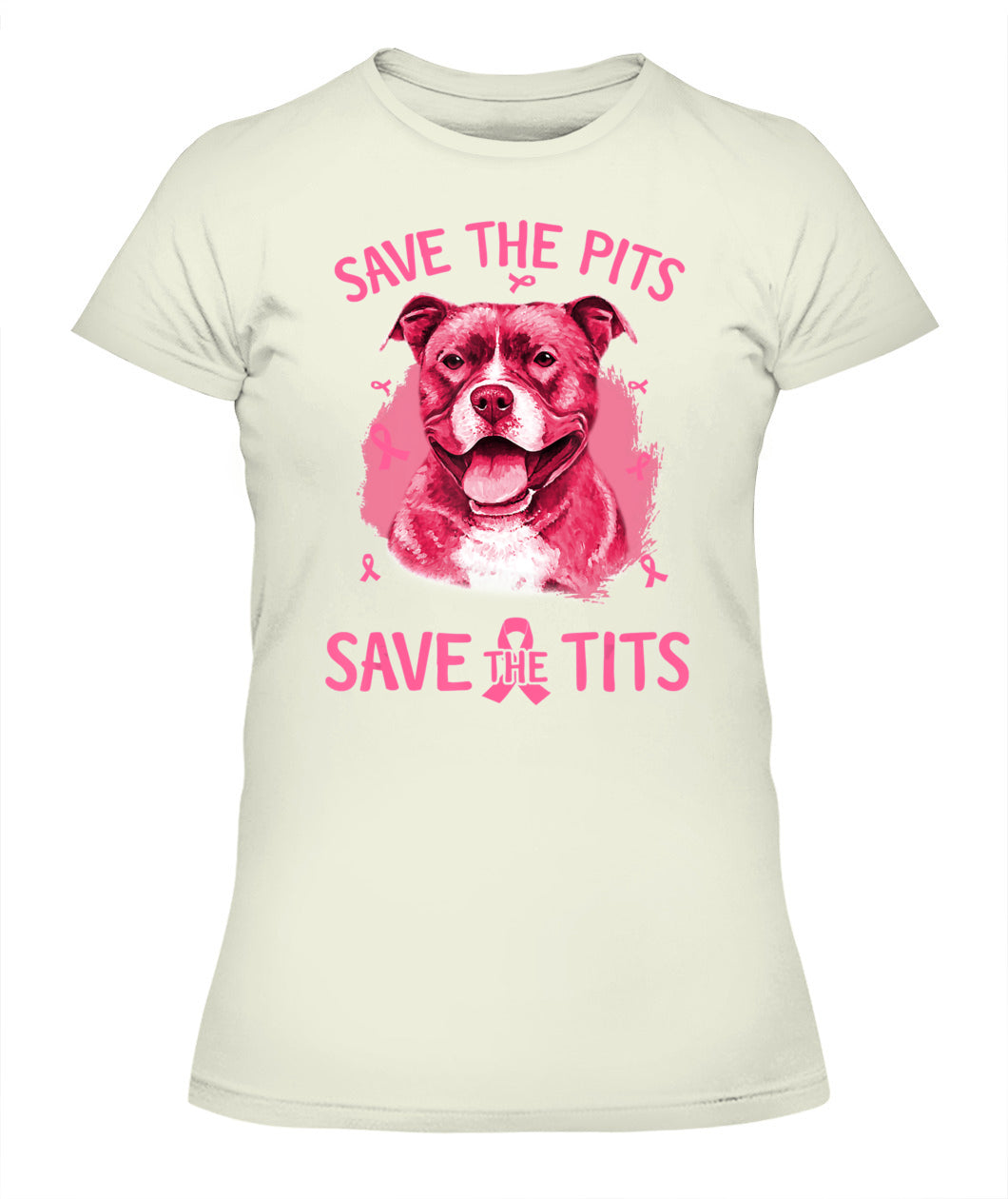 D3-Breast Cancer Save The Pits Save The Tits Pitbull Dog Classic T-Shirt