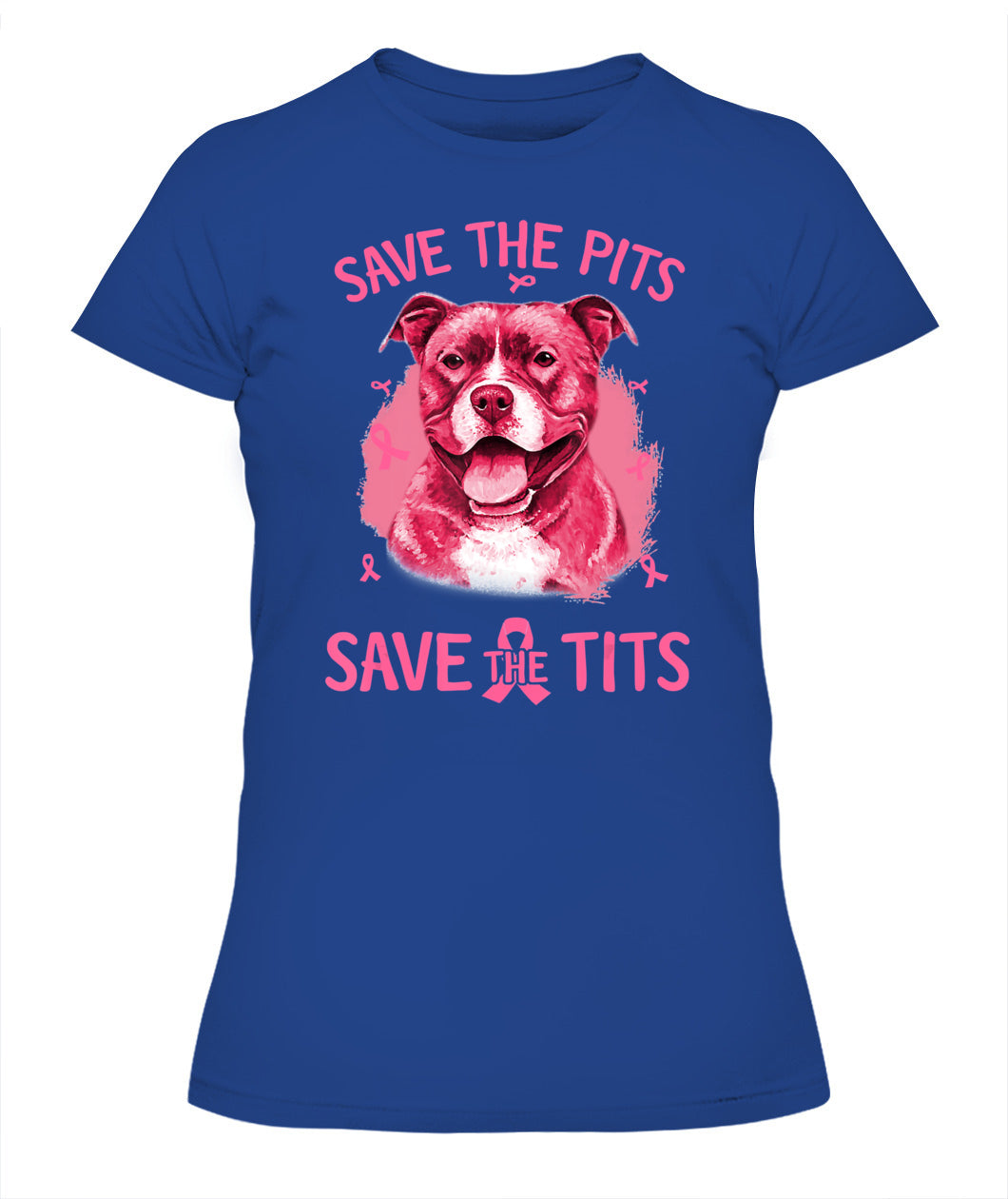 D3-Breast Cancer Save The Pits Save The Tits Pitbull Dog Classic T-Shirt