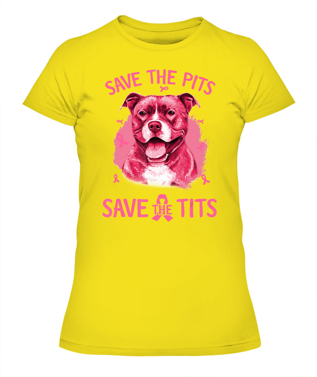 D3-Breast Cancer Save The Pits Save The Tits Pitbull Dog Classic T-Shirt