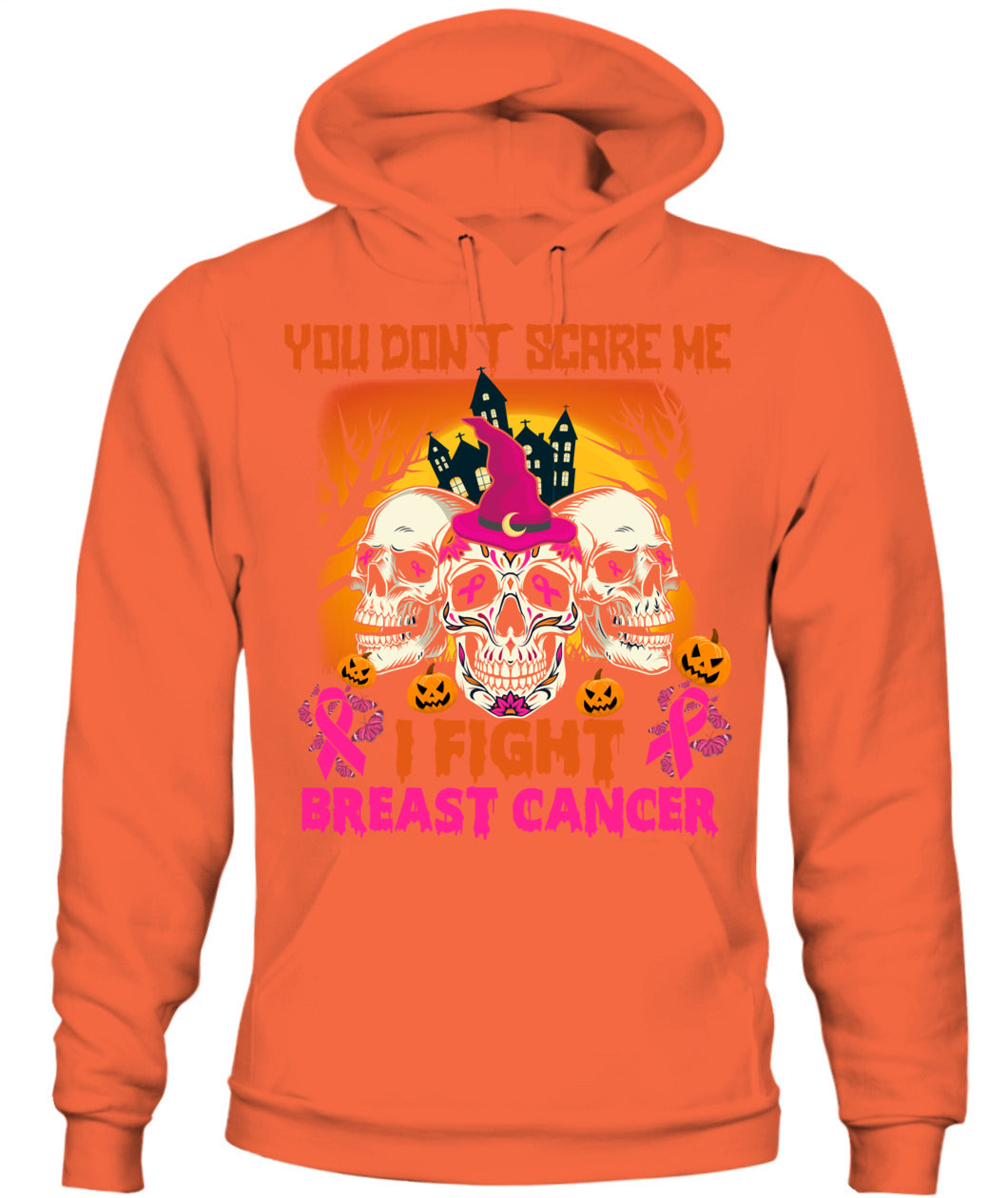 H15 - You Dont Scare Me I Fight Breast Cancer Funny Cool Halloween Pink Ribbon T-Shirt