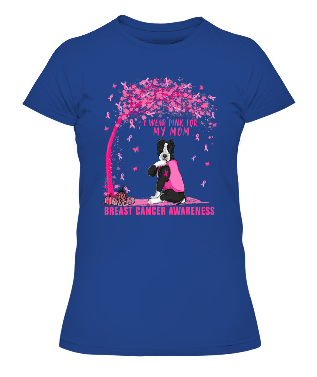 D4-I Wear Pink For My Mom Pitbull Dog Breast Cancer Awareness Essential T-Shirt