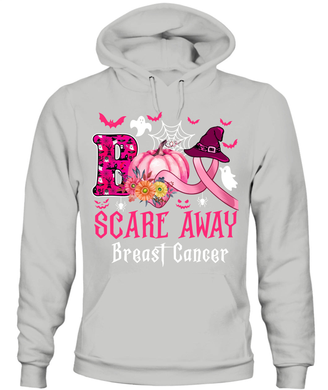 H4 - Funny Boo Scare Away Breast Cancer Happy Halloween Month T-Shirt
