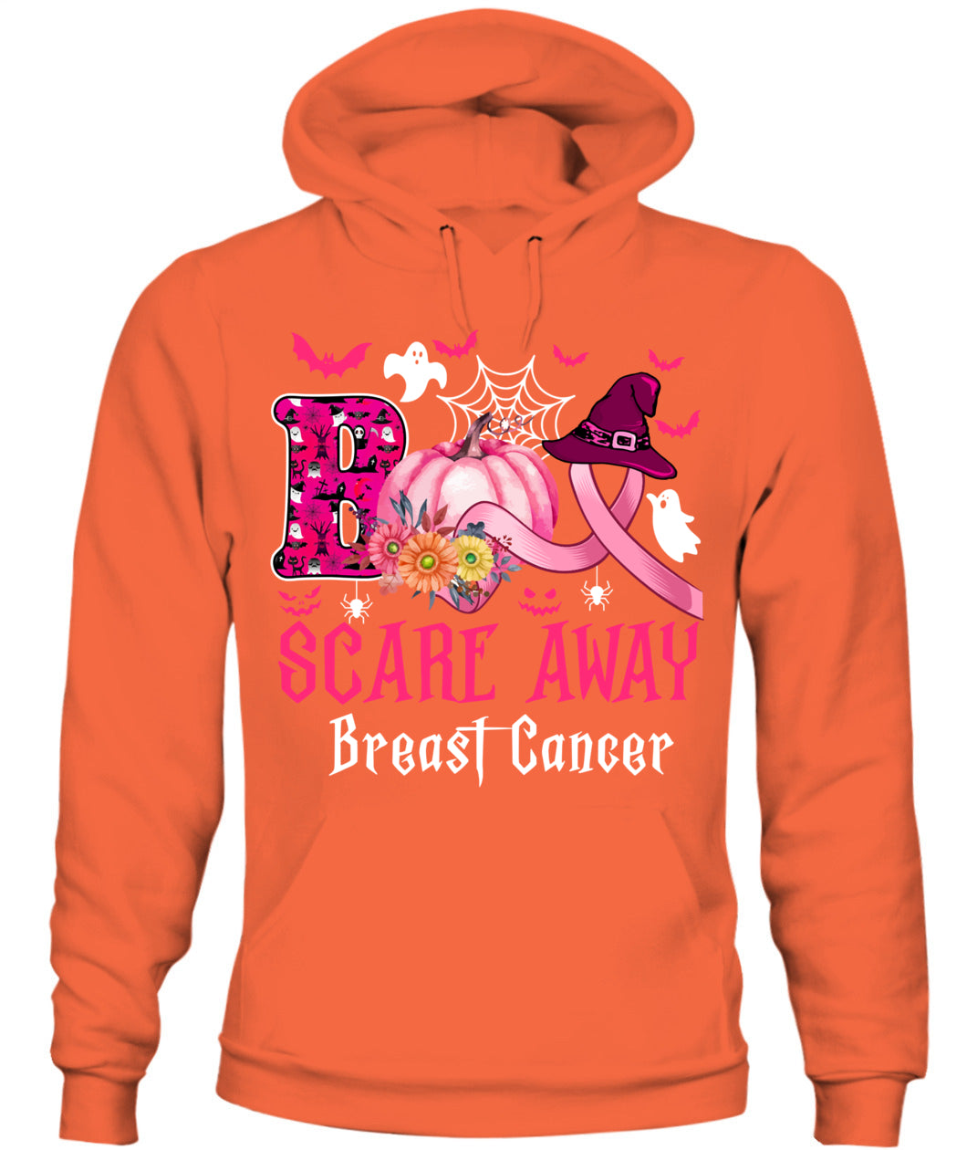 H4 - Funny Boo Scare Away Breast Cancer Happy Halloween Month T-Shirt