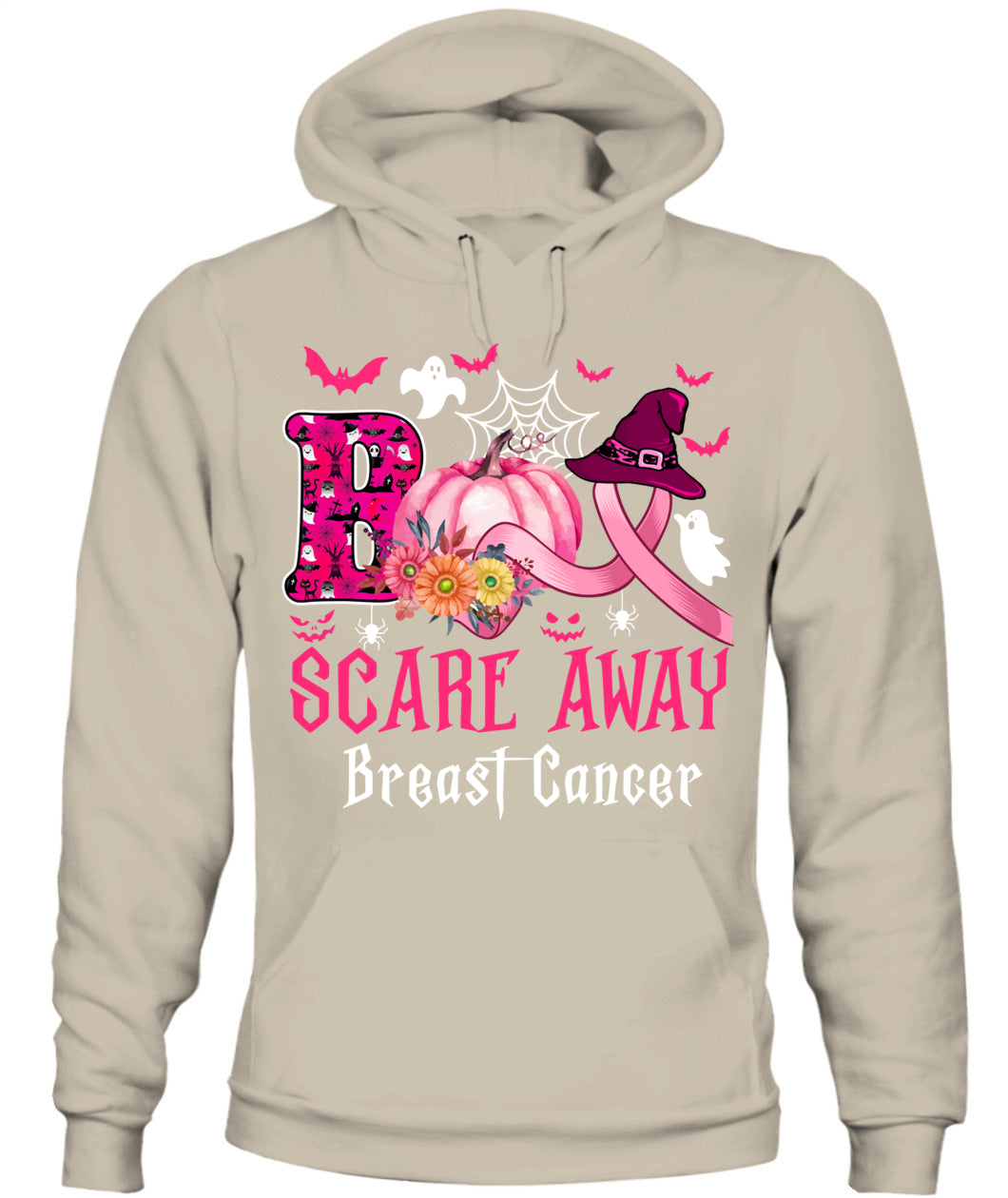 H4 - Funny Boo Scare Away Breast Cancer Happy Halloween Month T-Shirt