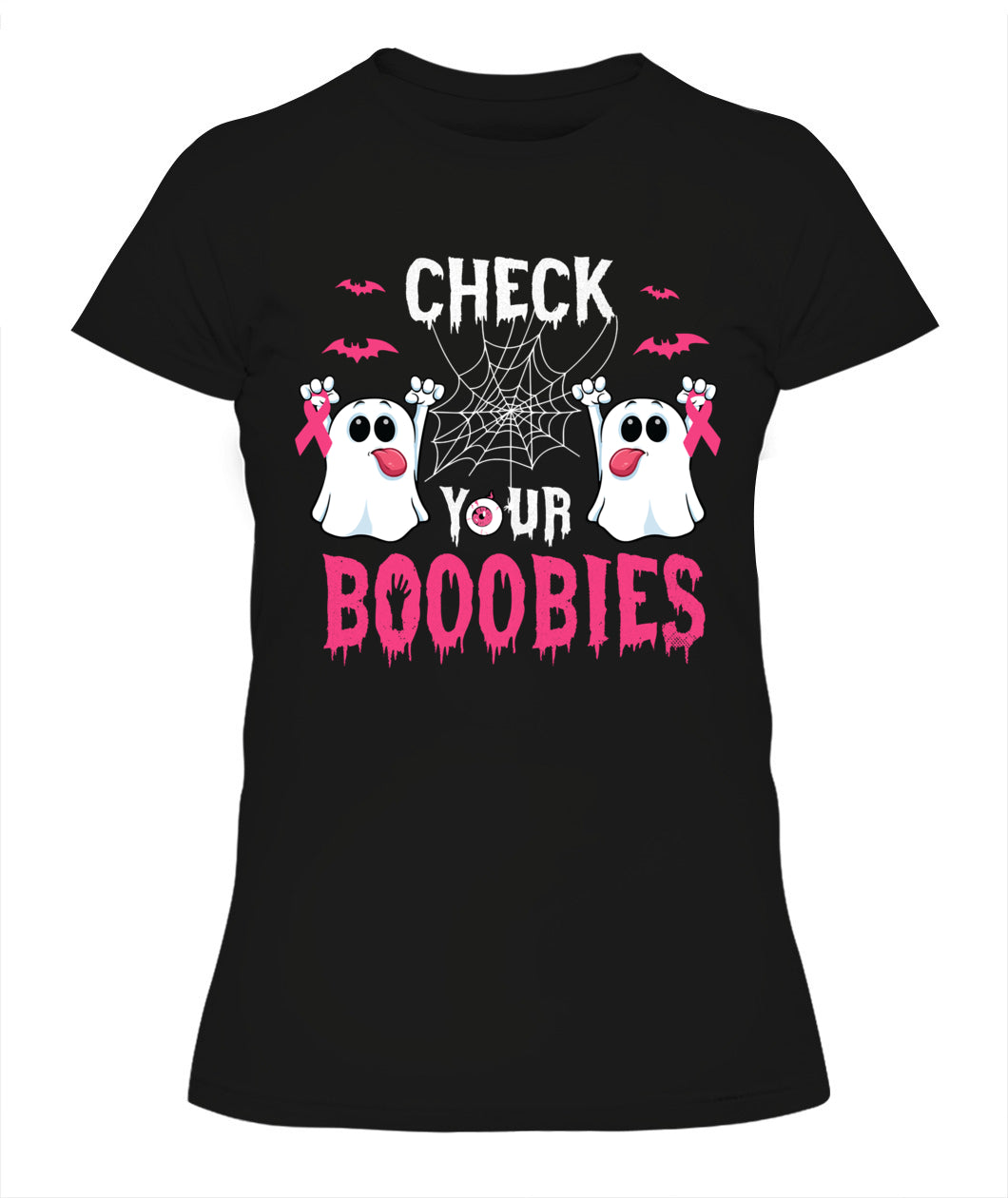 H6 - Halloween Breast Cancer Awareness-Check your Boobies Breast T-Shirt