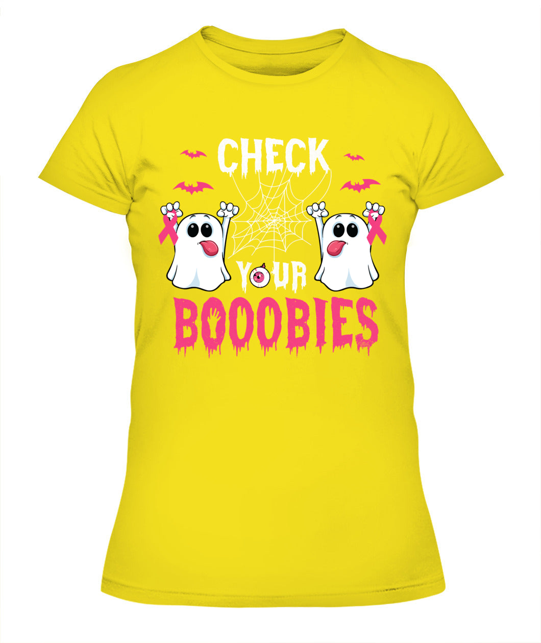 H6 - Halloween Breast Cancer Awareness-Check your Boobies Breast T-Shirt