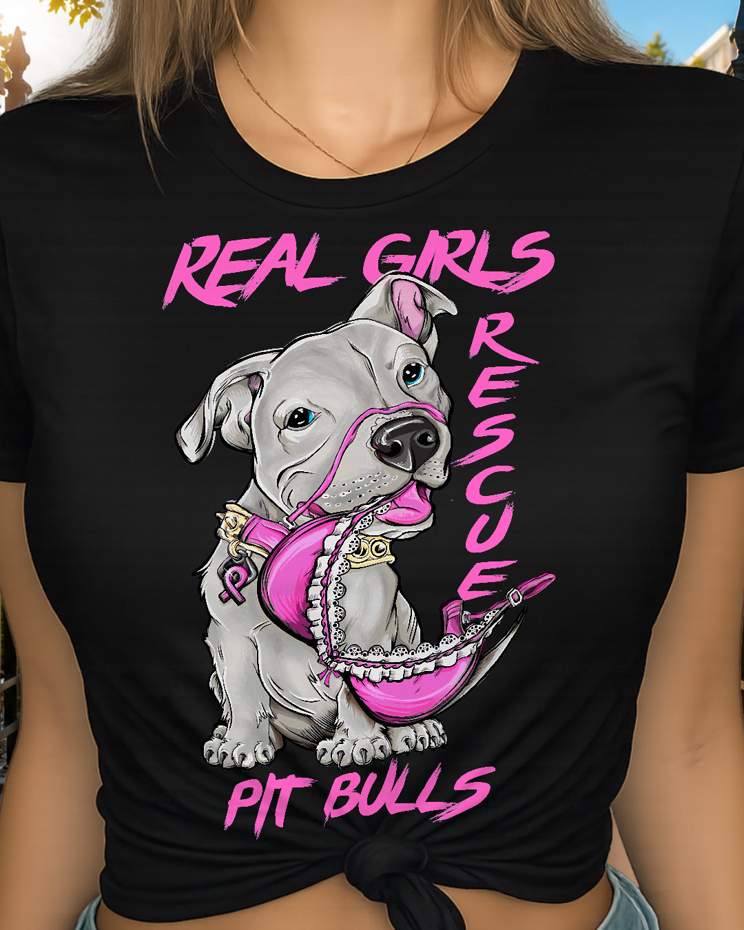 D14-Real Girls Rescue Pit Bulls Classic T-Shirt