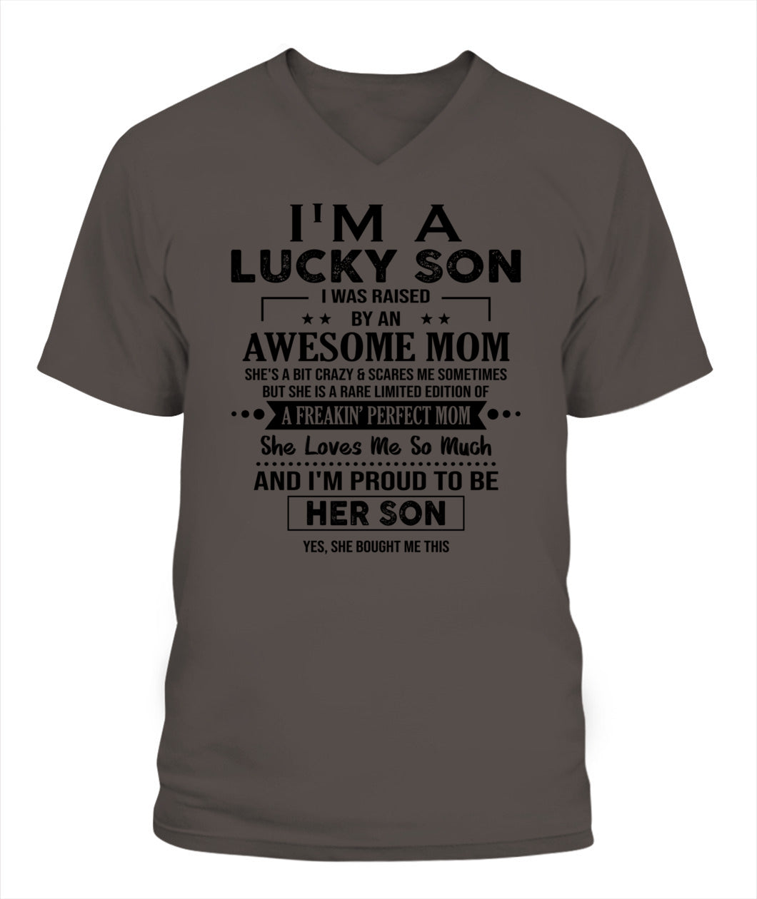 J'AI DE LA CHANCE D'AVOIR ÉTÉ ÉLEVÉ PAR UNE MAMAN EXCEPTIONNELLE - Bur - T-shirt Col V - CADEAUX POUR MAMAN