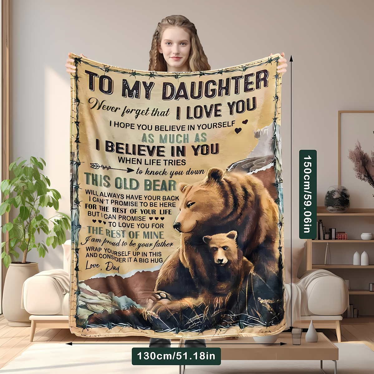 Special Gift For Your Daughter Blanket -  BLANKETS FROM DAD 086