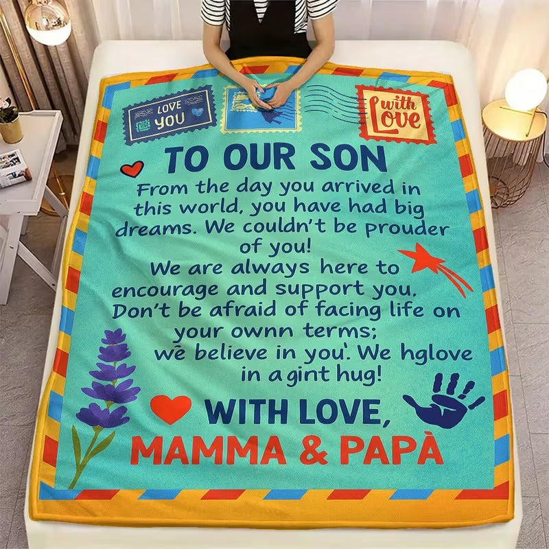 BLANKET FOR SON FROM MOM AND DAD – COMFORT & WARMTH GIFT - BLANKETS FROM MOM 72