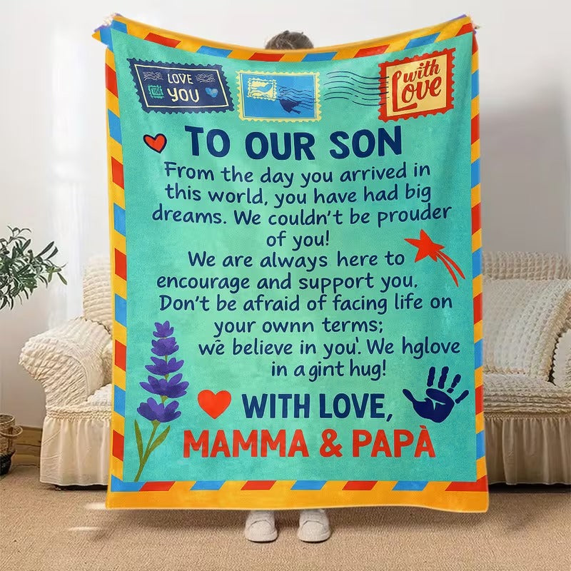 BLANKET FOR SON FROM MOM AND DAD – COMFORT & WARMTH GIFT - BLANKETS FROM MOM 72