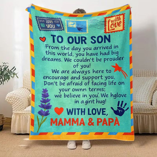BLANKET FOR SON FROM MOM AND DAD – COMFORT & WARMTH GIFT - BLANKETS FROM MOM 72