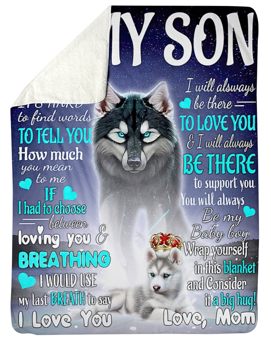 To My Son Blanket Sherpa Fleece Blanket Sherpa Fleece Blanket - BLANKETS FROM MOM 78