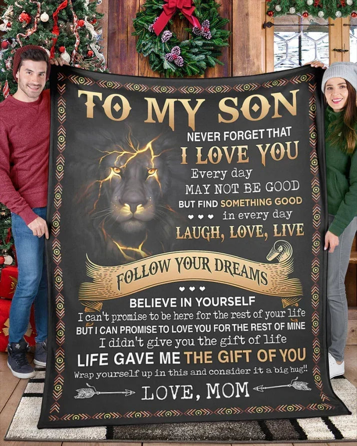 BLANKET FOR SON - GIFT FROM MOM - COMFORT & WARMTH GIFT - BLANKETS FROM MOM 51