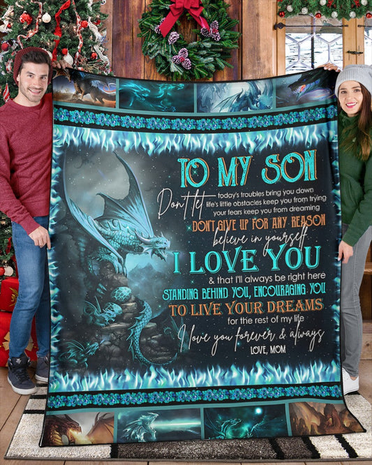 BLANKET FOR SON - GIFT FROM MOM - COMFORT & WARMTH GIFT - BLANKETS FROM MOM 50