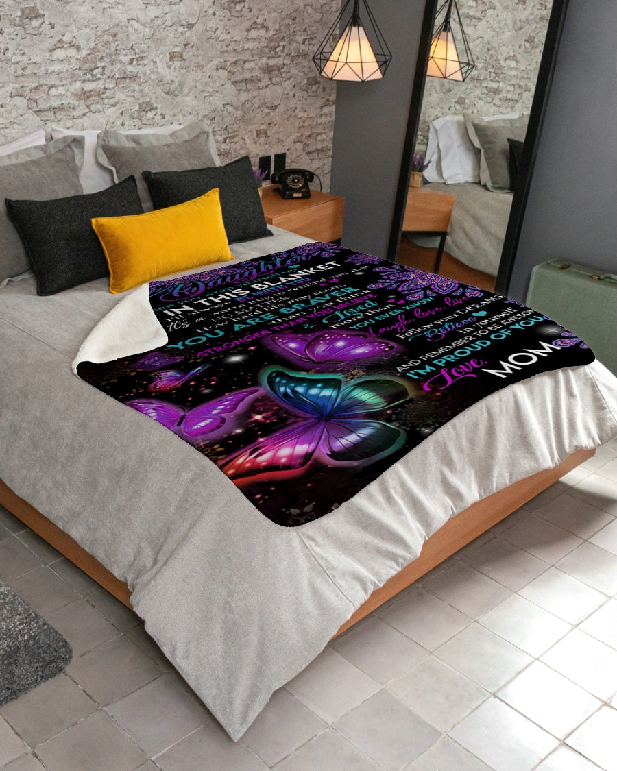 To My Daughter - Gift For Daughter Sherpa Fleece Blanket - BLANKETS FROM MOM 76