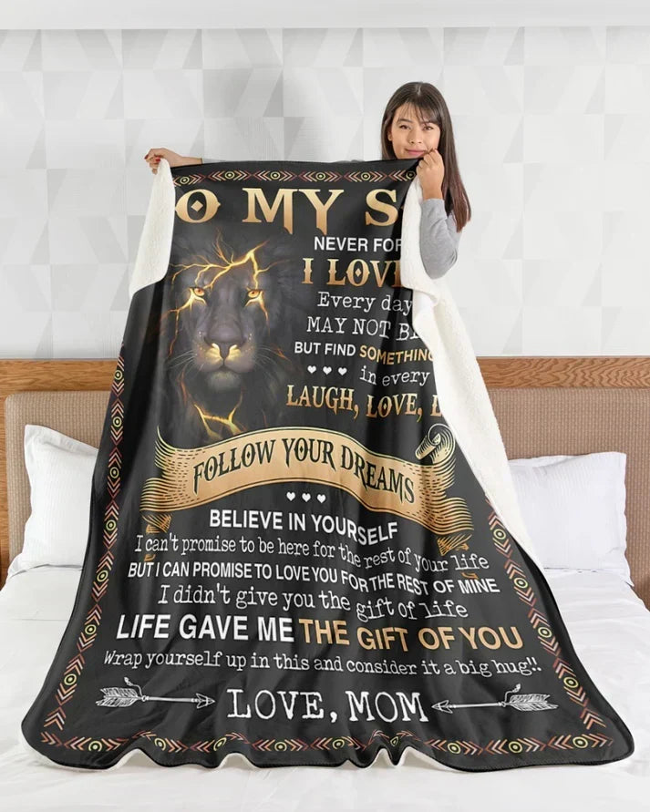 BLANKET FOR SON - GIFT FROM MOM - COMFORT & WARMTH GIFT - BLANKETS FROM MOM 203